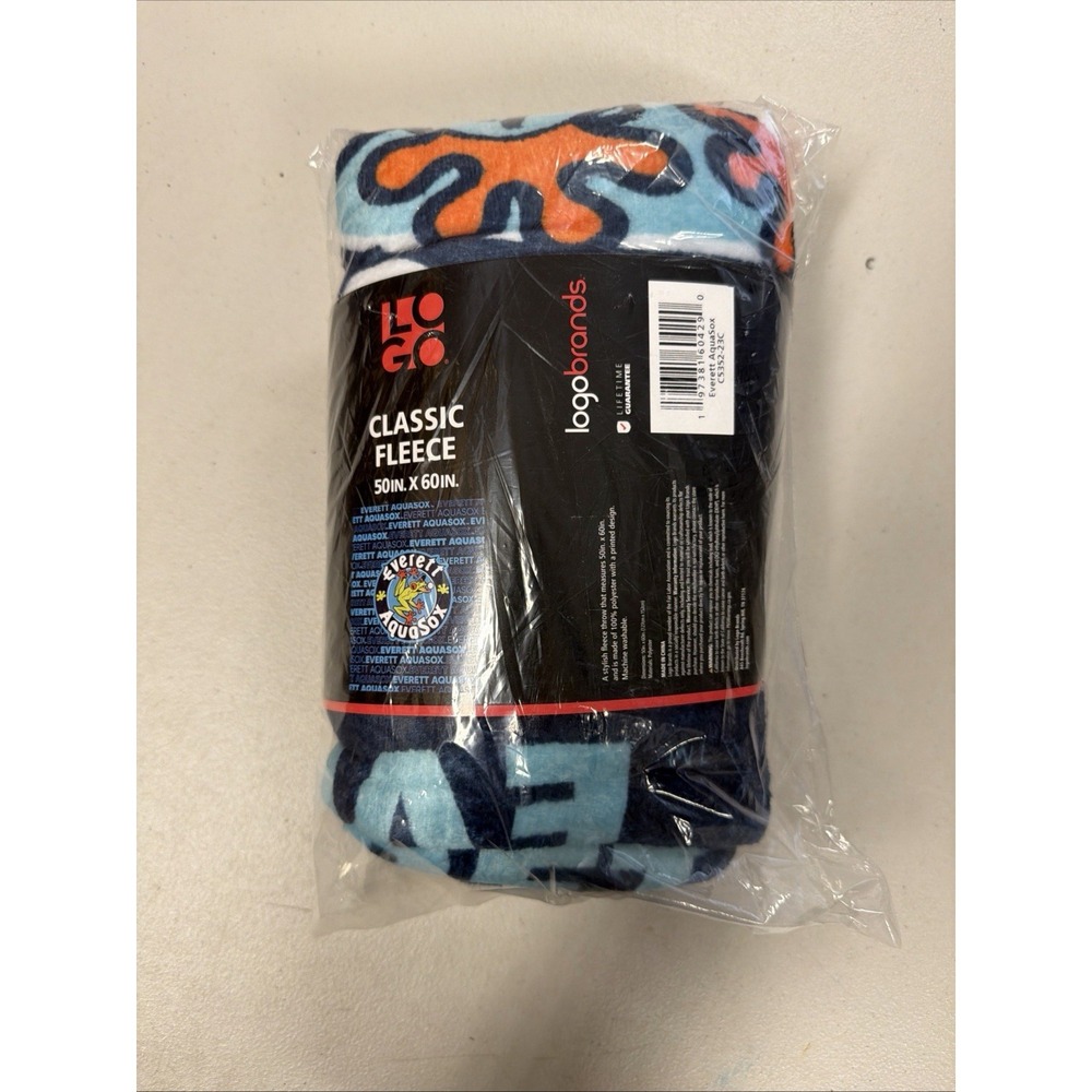 Everett AquaSox classic fleece blanket featuring the team's signature